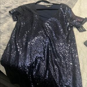 Lulu's Navy Sequin Gown